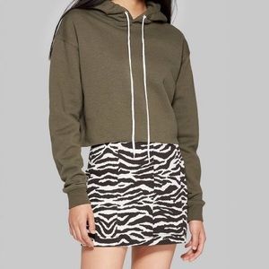 Cropped Olive Hoodie